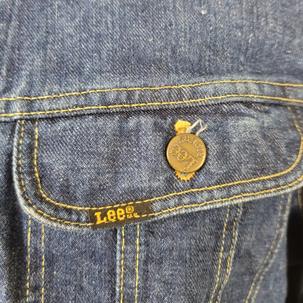 Vtg Lee Sanforized Denim Trucker Jacket Sz M - image 5